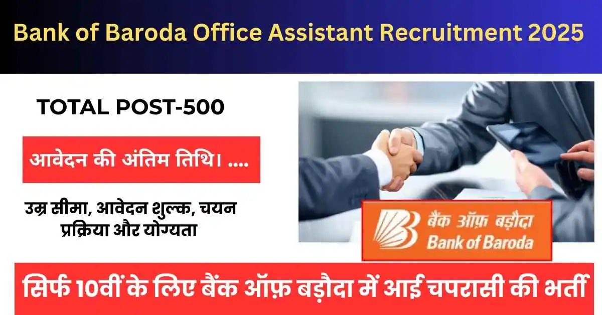 Bank of Baroda Office Assistant Recruitment 2025