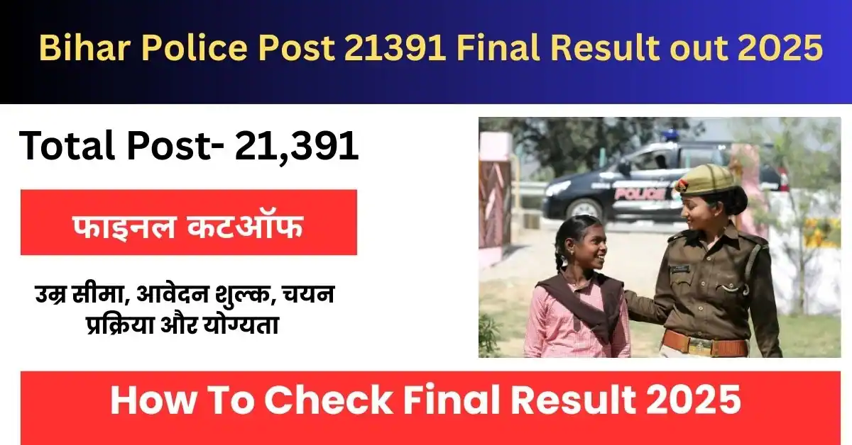 Bihar Police Post 21391 Final Result out 2025 How To Check Final Result 2025